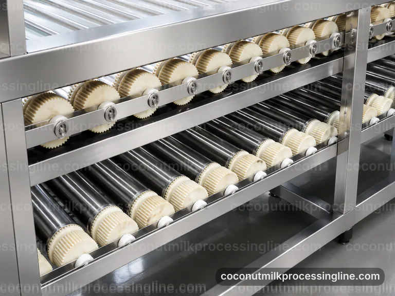 Industrial Coconut Milk Processing Line: Process Scope And Configuration Interface industrial coconut milk processing line, process scope and configuration: pressing with fiber separation section connection view